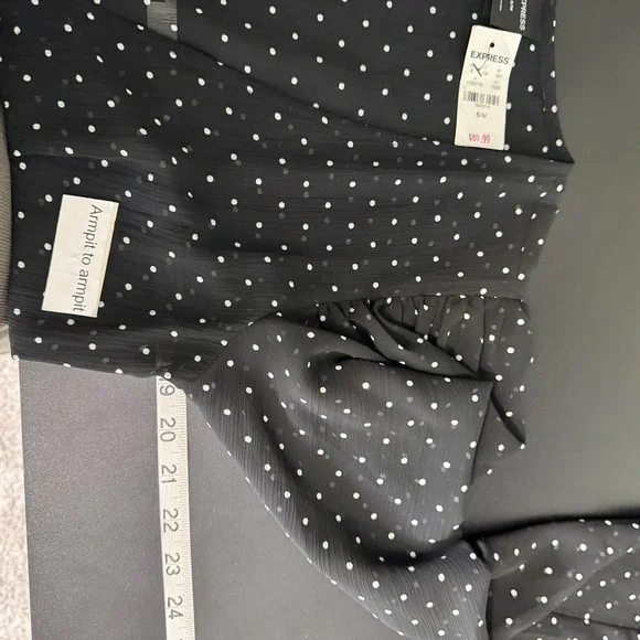 Y2K EXPRESS Kimono Dress S/M Sheer Polka Dot Parisian French Effortless 12/2009 - Picture 10 of 14